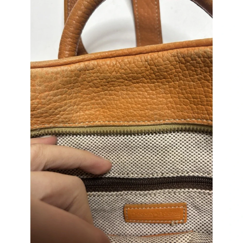 VTG Y2K Dooney & Bourke Hobo Monogram Vinyl Satchel Handbag Purse Charm Orange